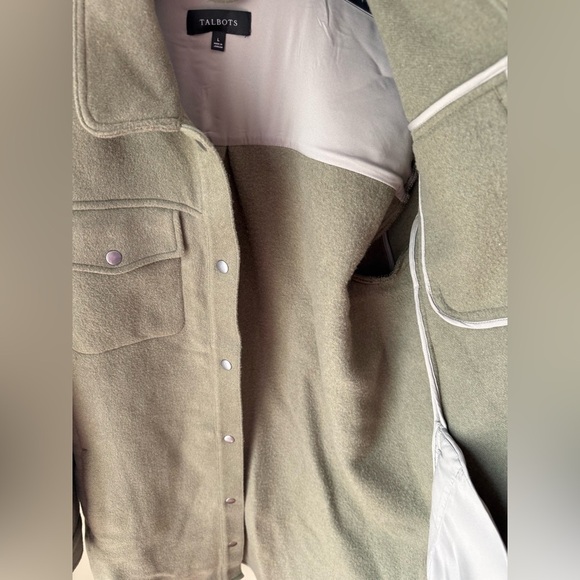 NWOT TALBOTS Sage/Olive Green Wool-Blend Shacket SZ L - Never Worn - Picture 13 of 16